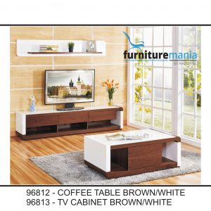 Coffee Table/TV Cabinet Brown/White-96812/96813
