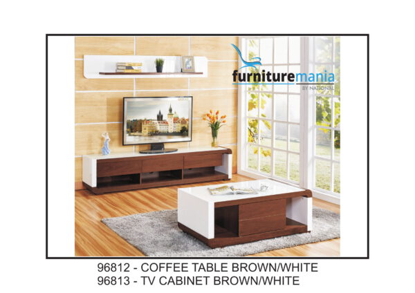 Coffee Table/TV Cabinet Brown/White-96812/96813