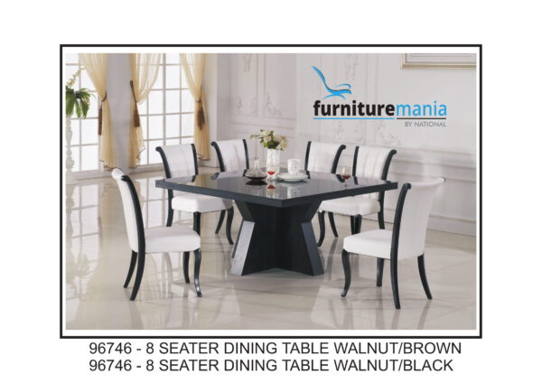 8 Seater Dining Table Walnut/Brown/Black-96746